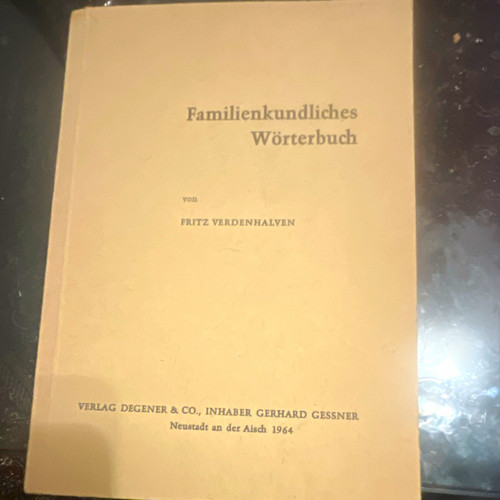 Familienkundliches wörterbuch - familienkundliches,